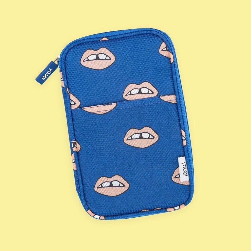 Yoobi Pencil Organizer- Navy Peach Lips